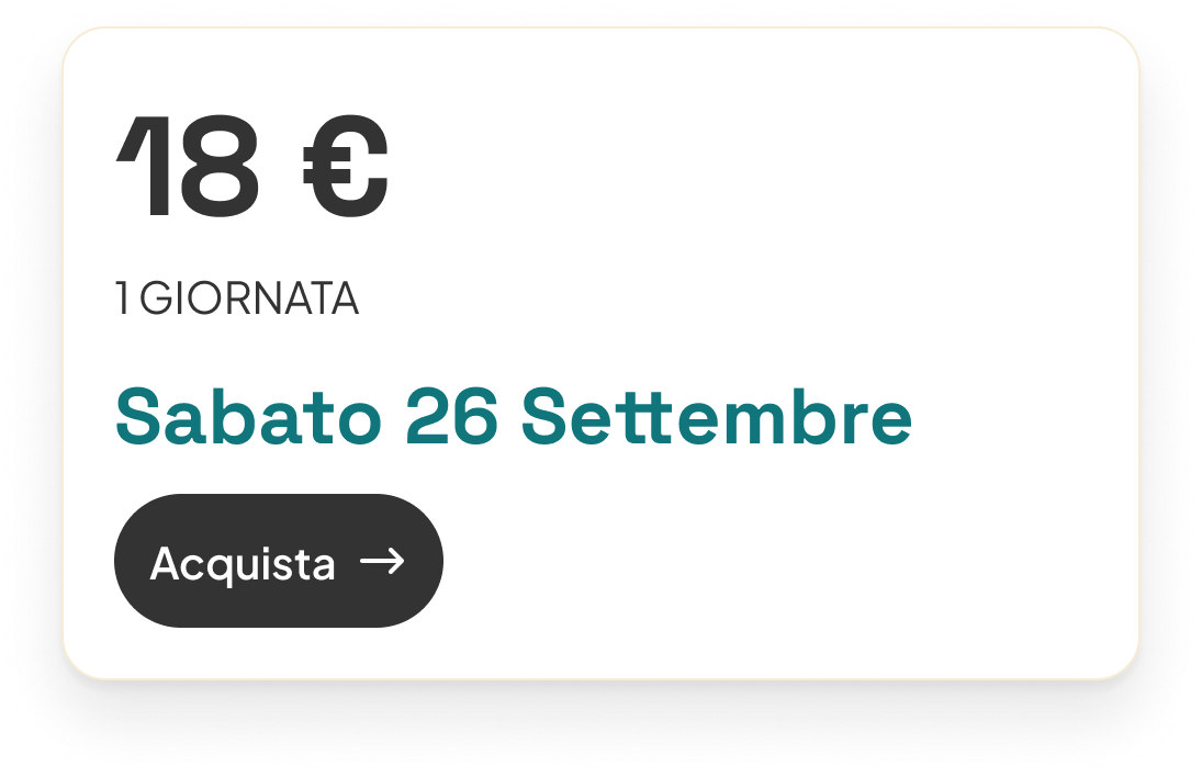 18 € — Sabato 26 Settembre